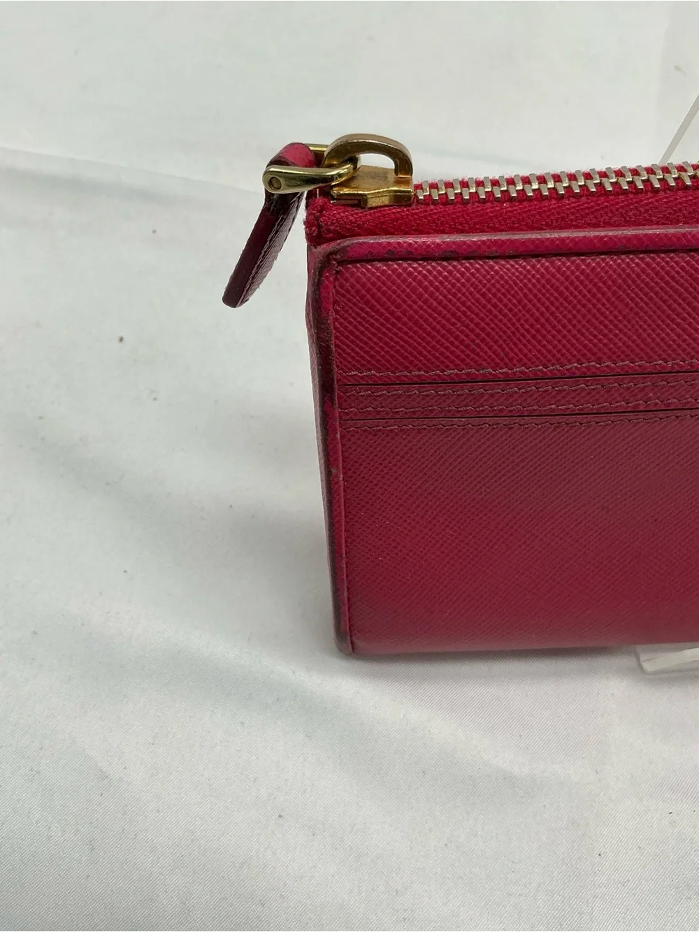 Prada Saffiano Leather Zip-Around Wallet – Raspberry Pink